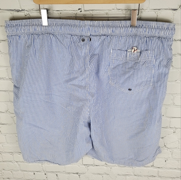 LANDS' END | Volley striped seersucker mesh lined swim shorts - Picture 2 of 8